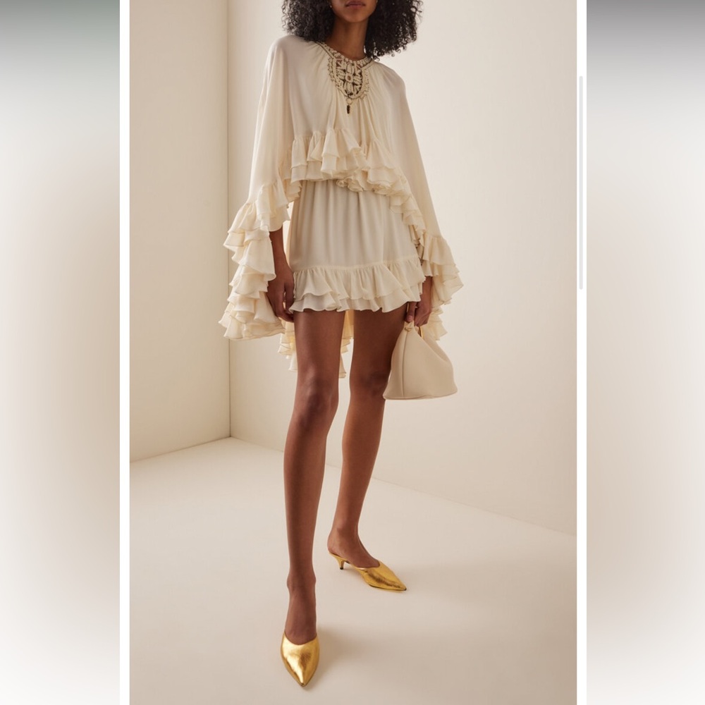 Alexis Ivory Ruffled High Low Dress